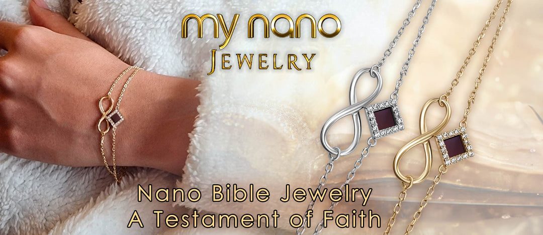 Bible Bracelet Infinity Design Collection in Gold and Silver With Nano Scripture | Shlama