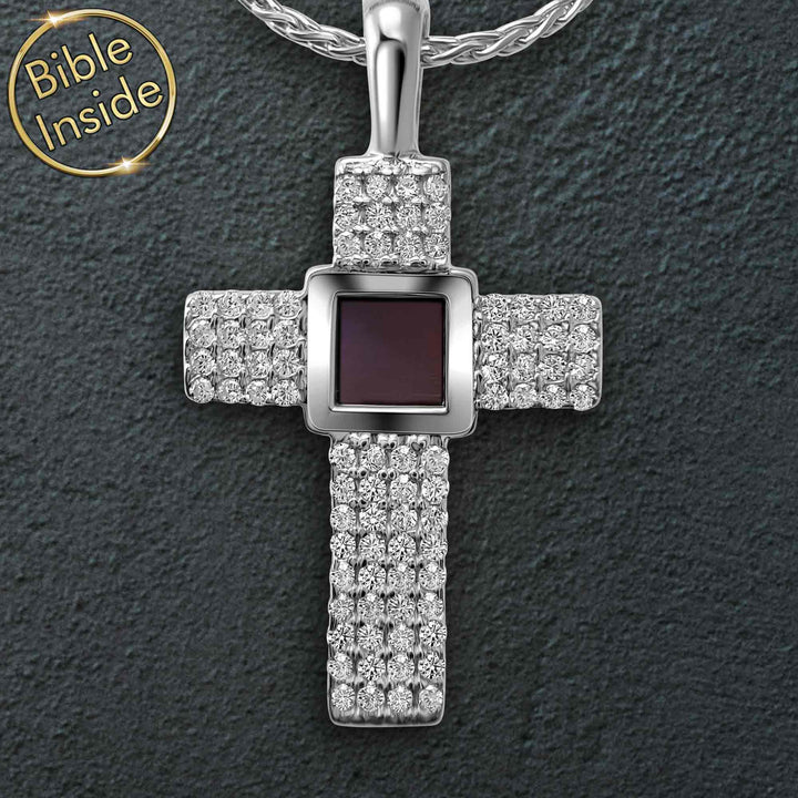 White gold cross necklace for women in 14K – minimalist Christian jewelry