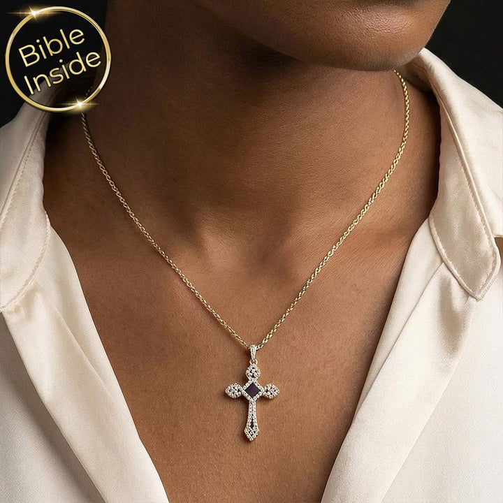 14K white gold cross necklace for women – timeless Christian pendant, womens