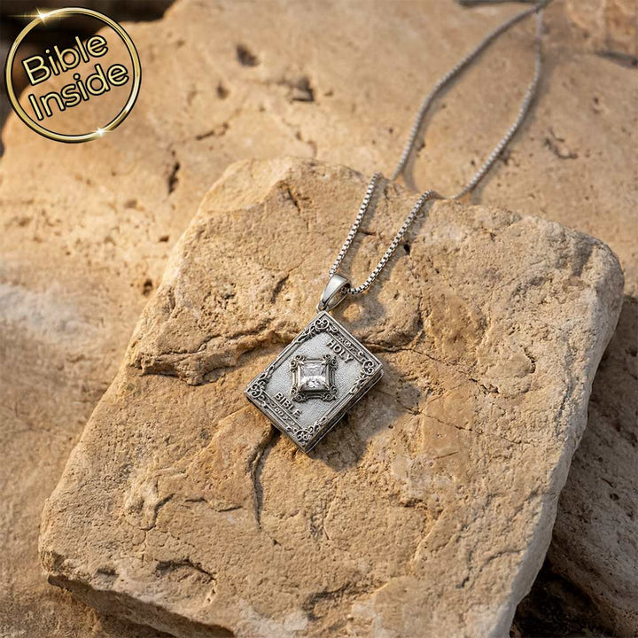 Complete Bible necklace in elegant book form - Christian jewelry gift
