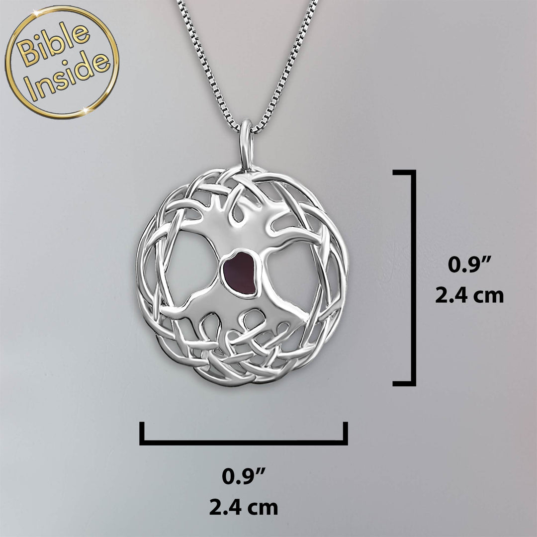 Celtic Necklace Tree Of Life Jewelry With Nano Bible - My Nano Jewelry