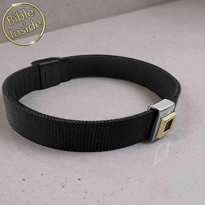 Good Christian Christmas Gifts - Mens Bracelet With Nano Bible - My Nano Jewelry