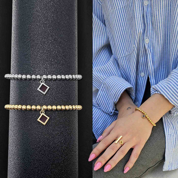 Beaded Christian bracelet with nano Bible chip – Shlama