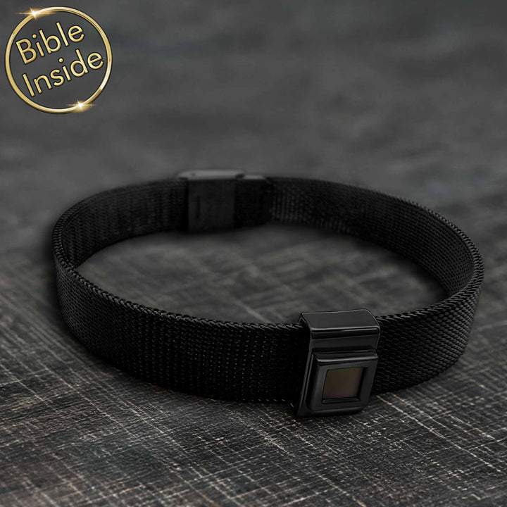 Best Valentine's present for him New Testament bracelet with polished rectangles.