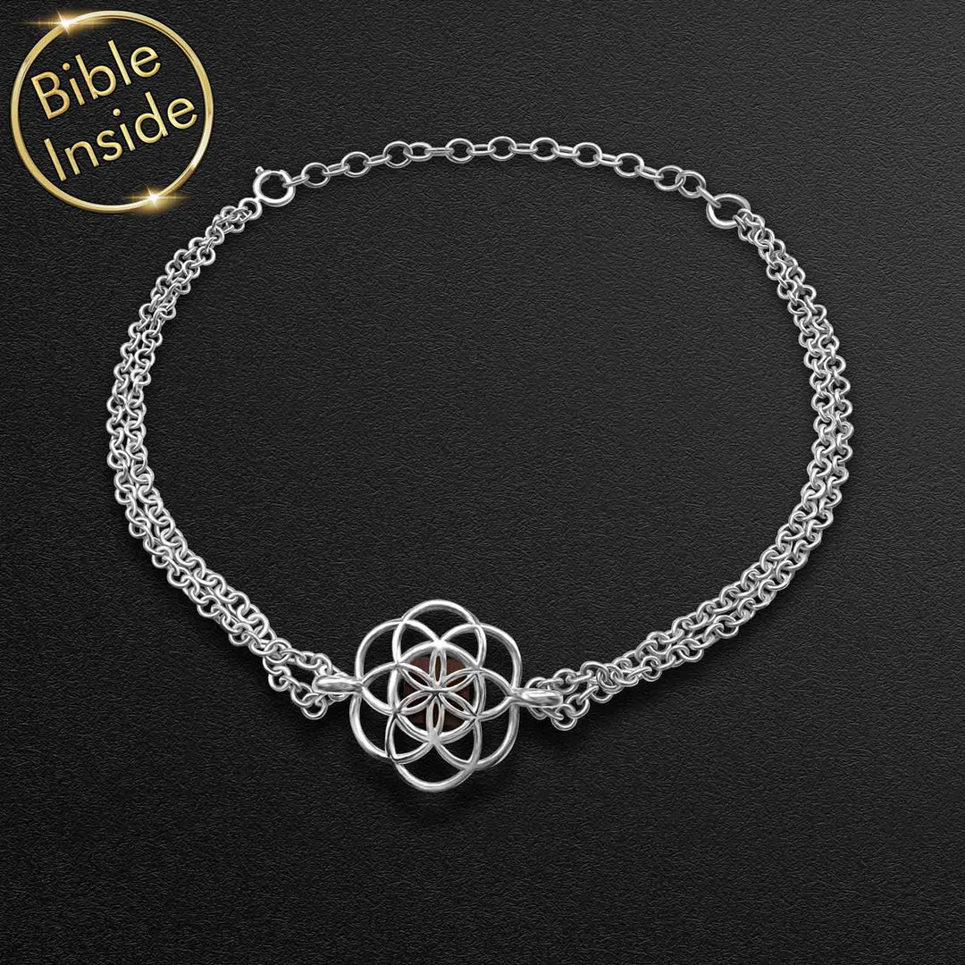 Best gift for Valentine day for girlfriend – seed of life bracelet in silver for women