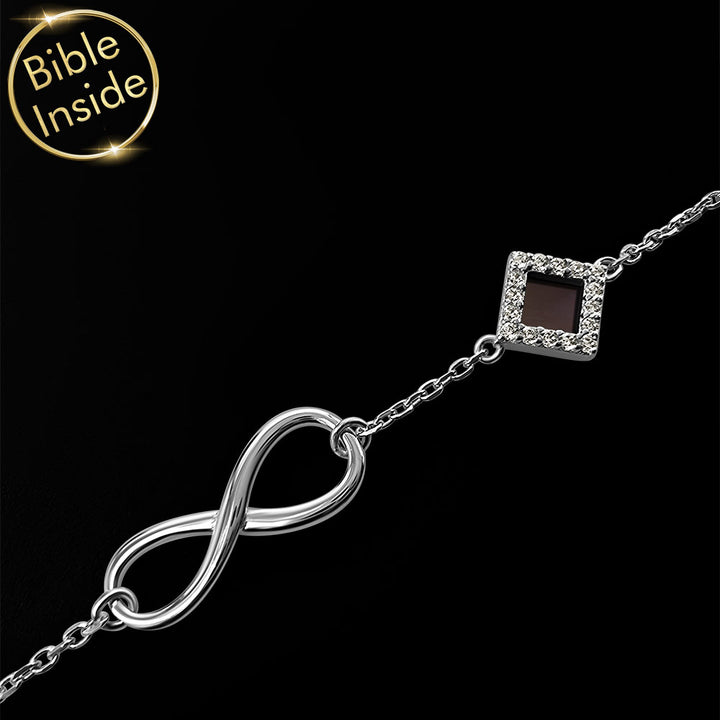 Gifts for wife infinity symbol bracelet with Old Testament chip inside