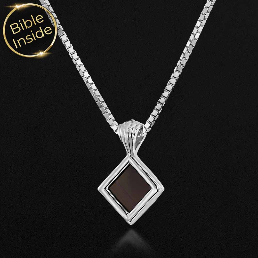 Mother's day jewelry fine necklace with geometric Christian pendant.