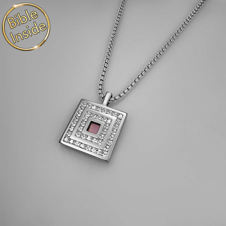 Polished micro Bible necklace, best Valentine's day present for boyfriend who loves faith
