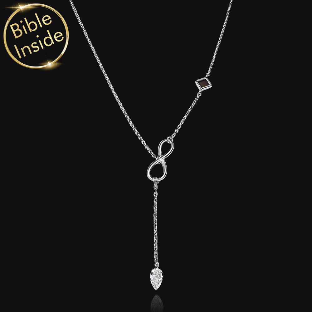 Christian necklace with micro Bible chip – top valentines day gift for her · Shlama