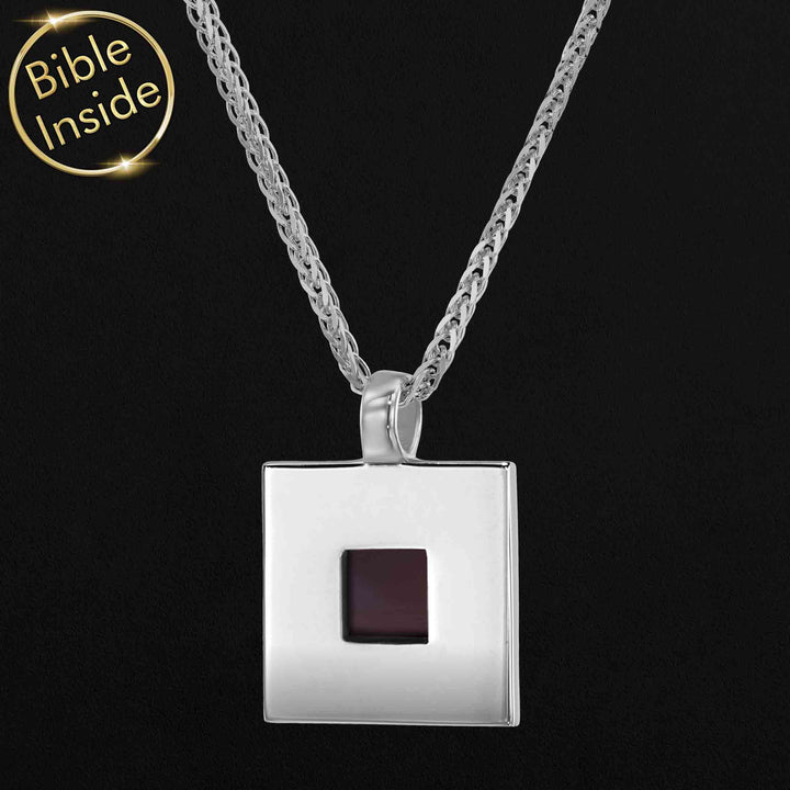 Cubo pendant – valentine's day gift idea for boyfriend, silver finish