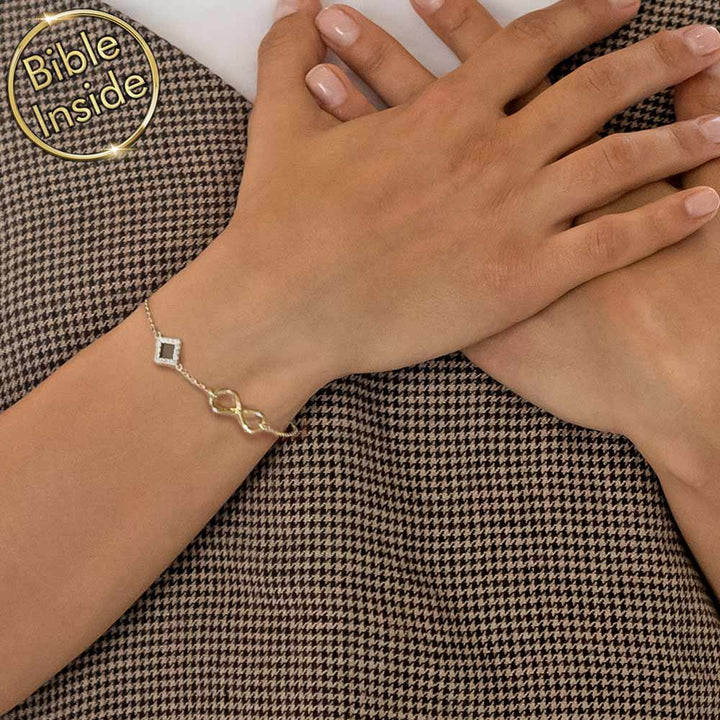 Nano Bible bracelet with infinity symbol – meaningful Christian jewelry