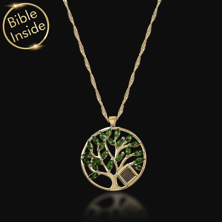 Bible gifts for Christian women – tree of life necklace with embedded scripture