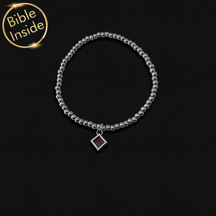 Silver finish bracelet with Bible verses – elegant faith-inspired design
