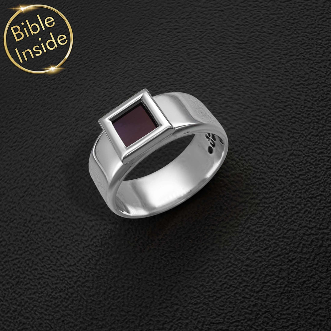 Minimalist Bible and ring design with invisible scripture inside