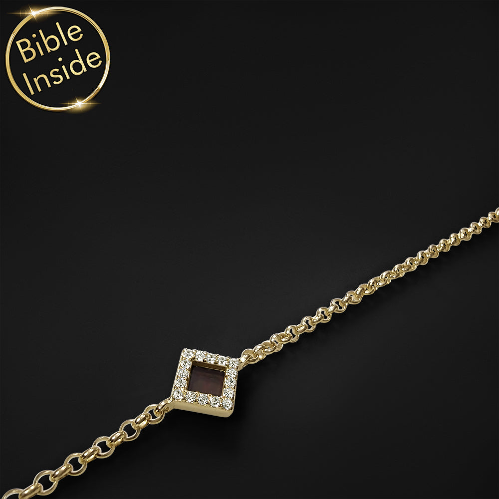 Rhombus Christian bracelet featuring Bible verses gift elements