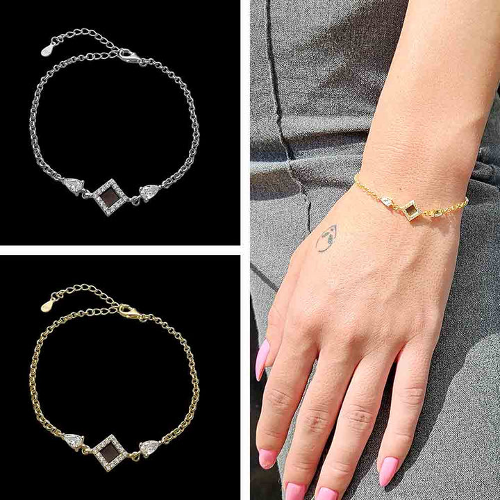 Bible verse jewelry rhombus bracelet with CZ stones – My Nano Jewelry