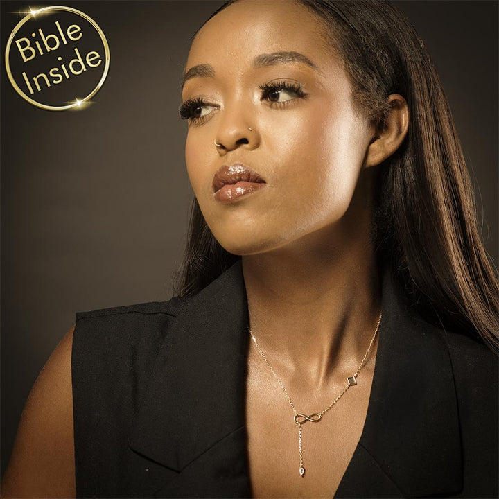 Christian biblical gift necklace with polished Milano pendant and nano chip