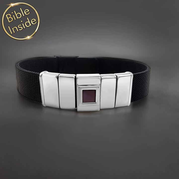 Biblical gift bracelet for men - My Nano Jewelry's Knox-5 with scripture technology