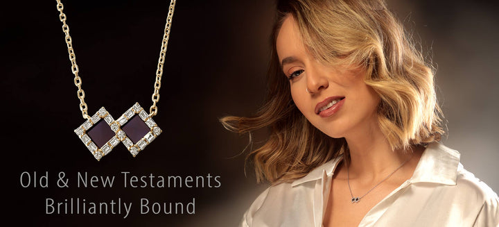 Silver Bible necklace pendant with New Testament engraved chip