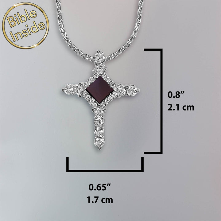 Cross pendant chain in silver, meaningful gift for believers