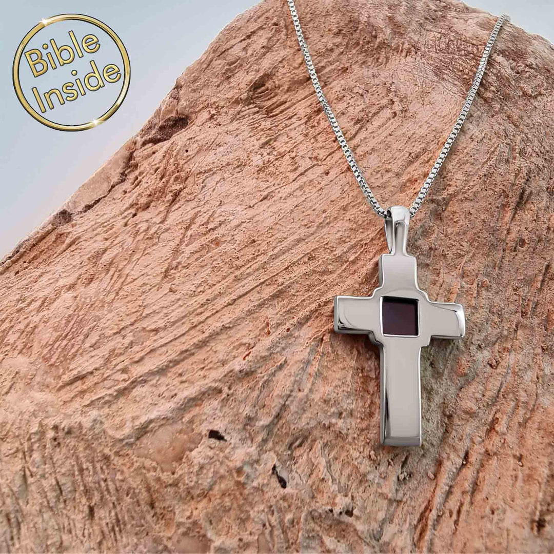 Cross and chain necklace for daily wear, New Testament included