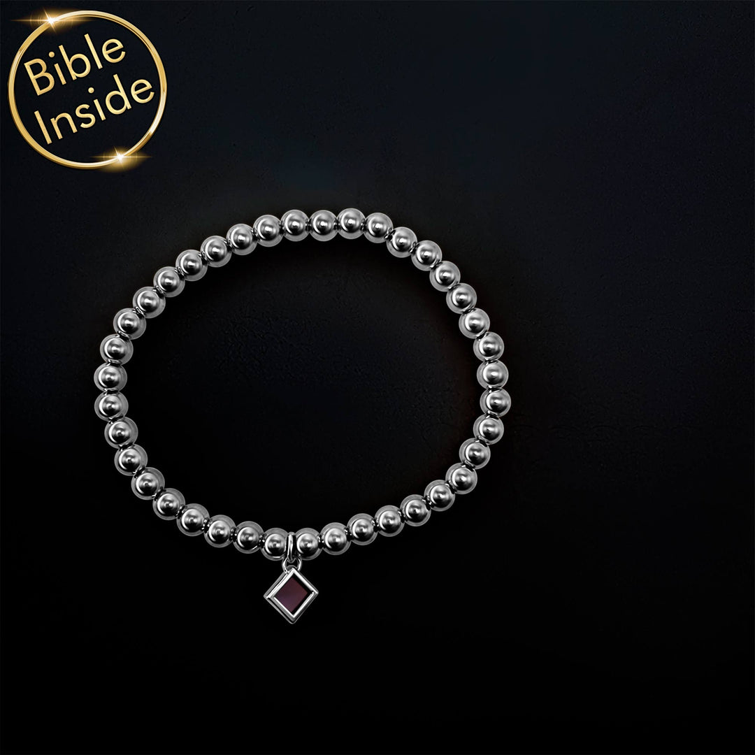 Womens beaded Christian bracelet with hidden scripture – Shlama