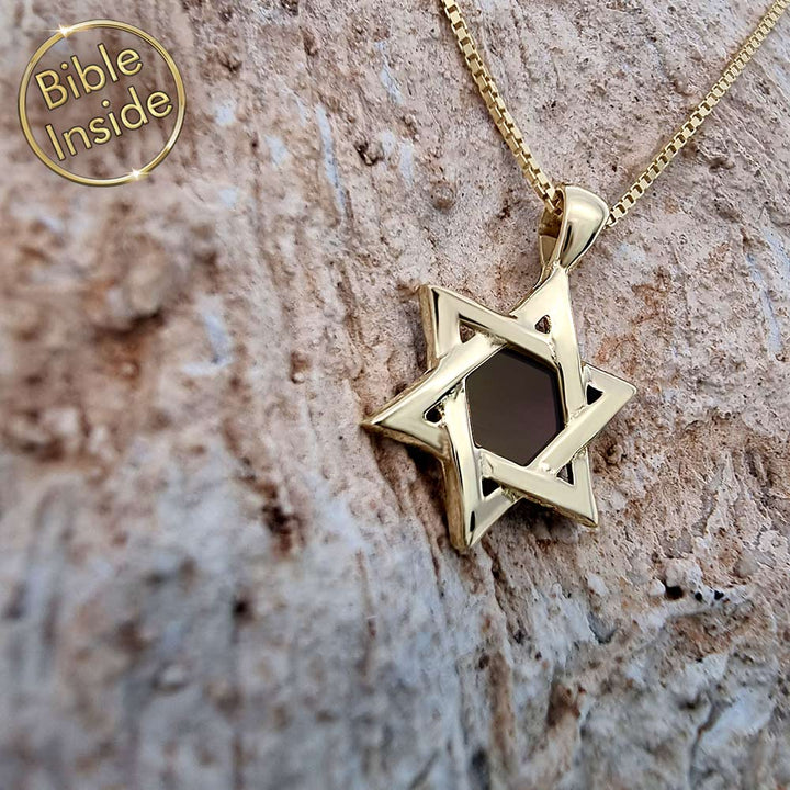 Gold Star of David necklace Christian friend gift for women