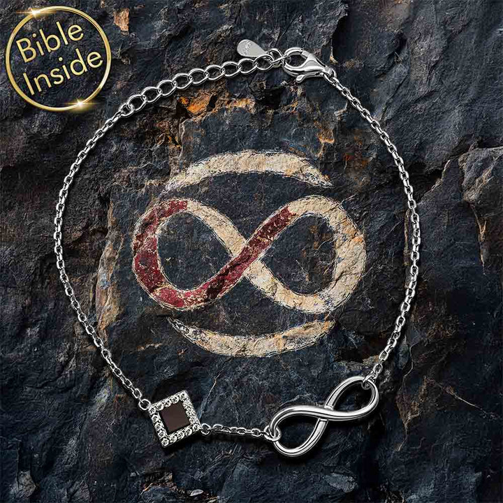 Christian gift for women infinity bracelet with nano Bible chip - sterling silver