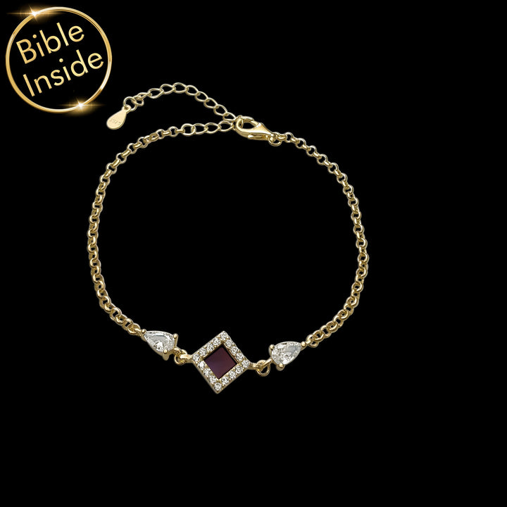 Gold plated cute Christian bracelet with micro Bible chip – Amazona