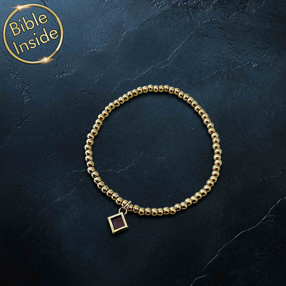Gold-finish Christianity bracelet with scripture – elegant Christian wristband