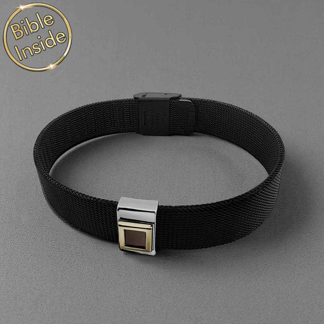 Knox by Shlama — Christian bracelet for men, gold nano Bible edition