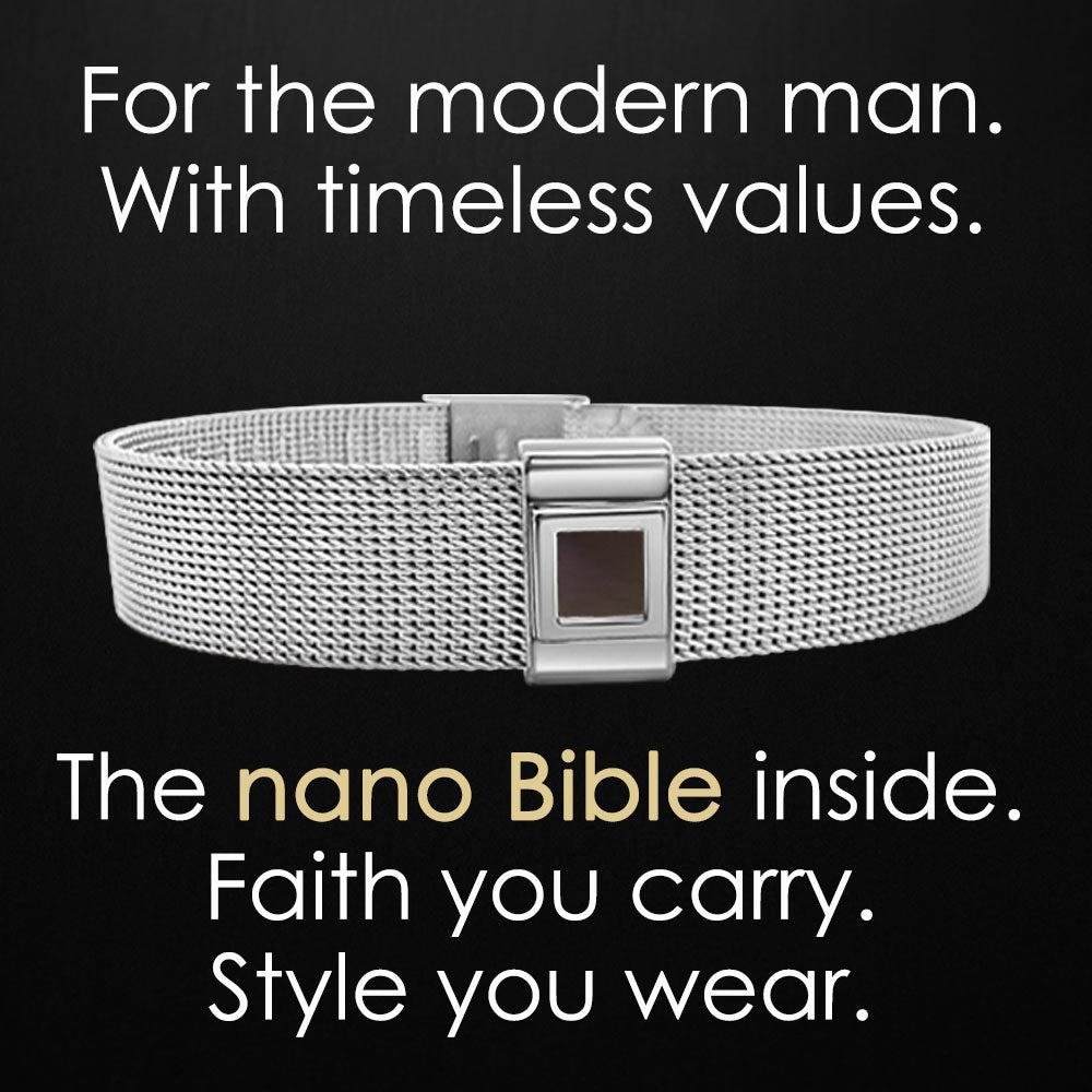 Christian bracelet with scripture – Shlama Knox wristband silver finish