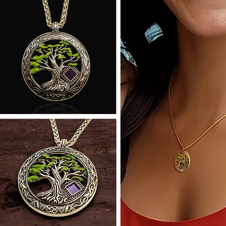 Christian Christmas gift tree of life necklace with nano Bible chip