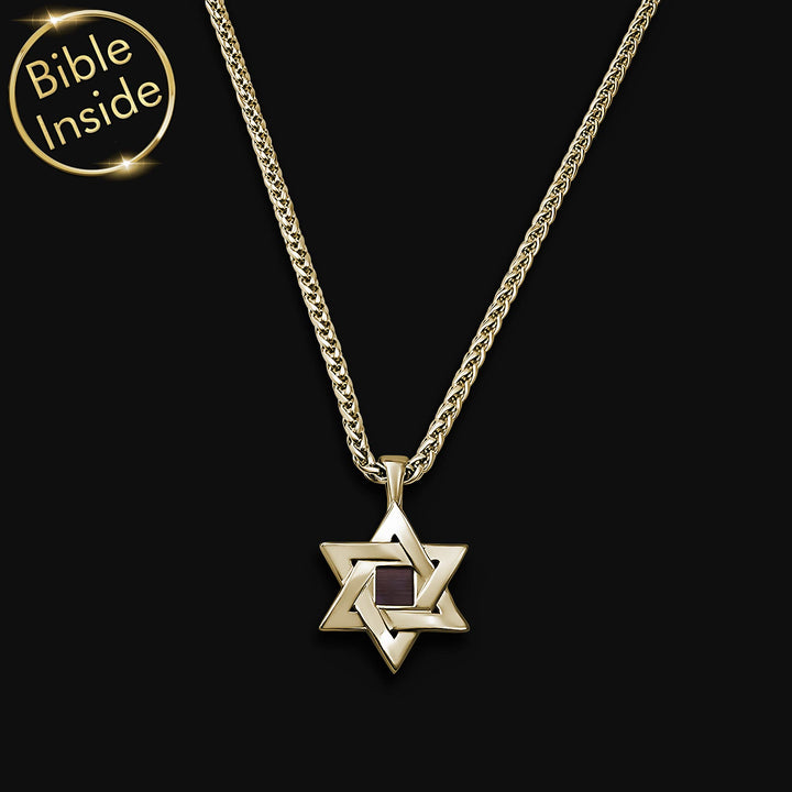 Christian gift for best friend – polished Star of David with nano Bible