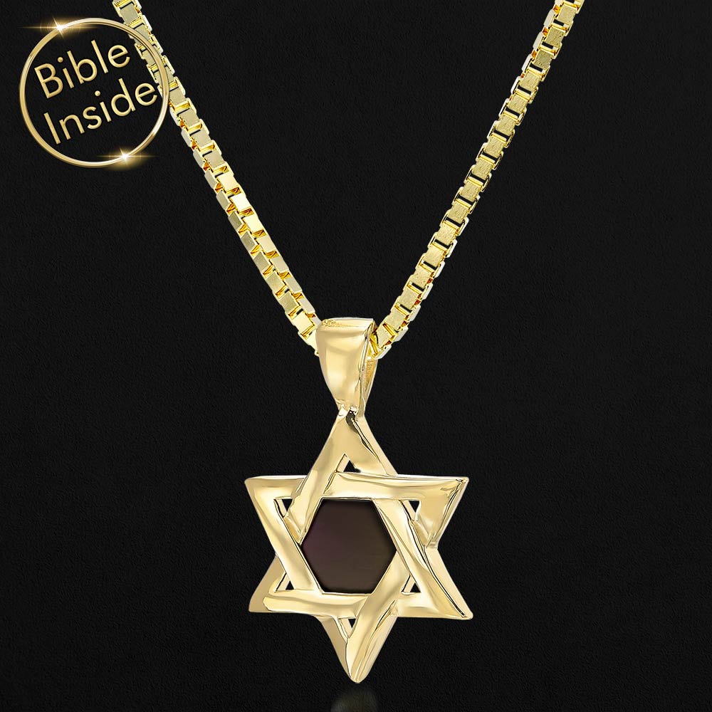 Star of David nano Bible necklace present for Christian friend