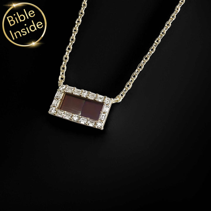 Simple rectangle Christian women's gift in gold