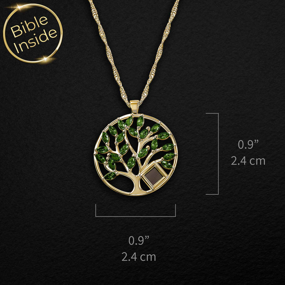 Christian gift with Tree of Life pendant in gold – My Nano Jewelry
