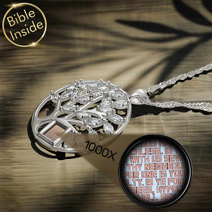 Women's Christianity gifts jewelry – tree of life necklace with CZ stones