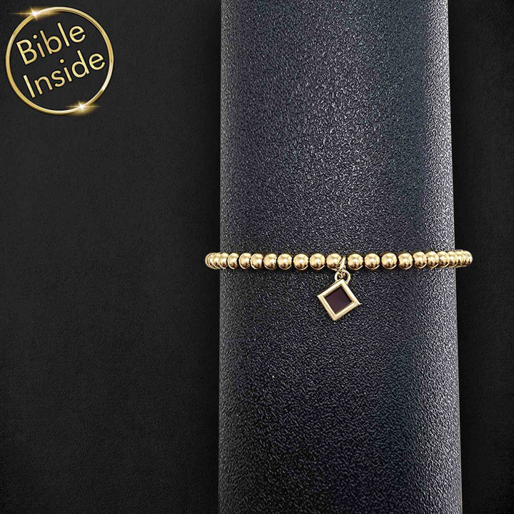 Christian wife gift bracelet with rhombus spiritual symbol