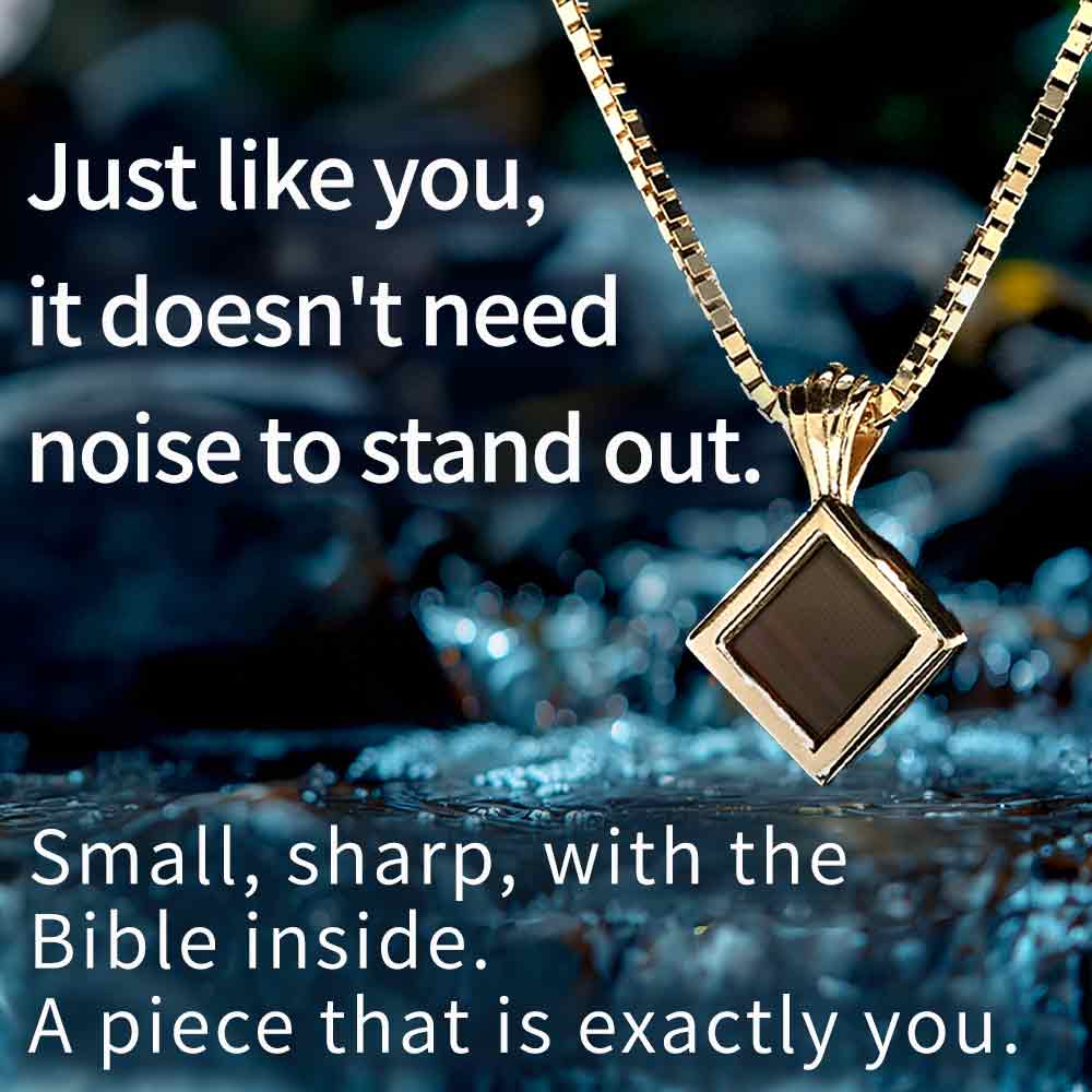 Christian gifts for her - polished rhombus pendant with scripture