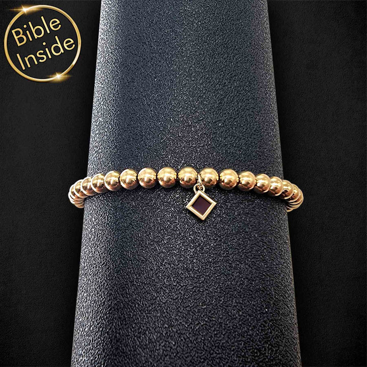 Gold rhombus bracelet - Christian gift for women daily wear