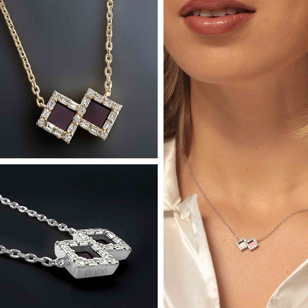 Christian gifts square pendant necklace with nano Bible technology