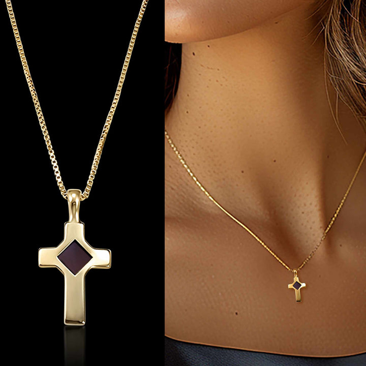 Christian gold necklace with cross pendant – elegant faith jewelry for women