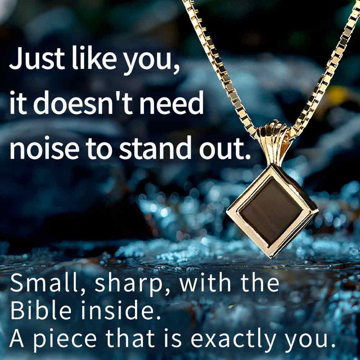 Gold necklace for Christian women in Vermeil – elegant rhombus faith jewelry