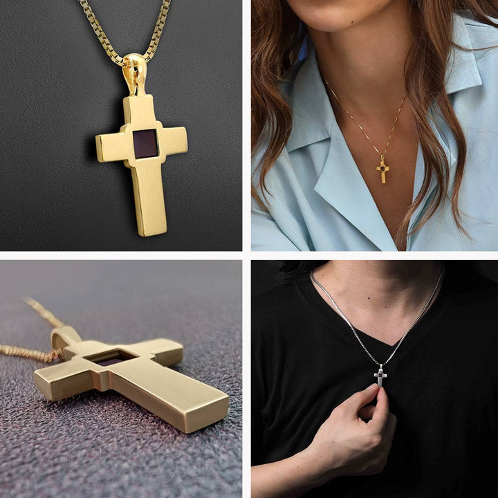 Christian gold pendant cross necklace for women – minimalist faith jewelry