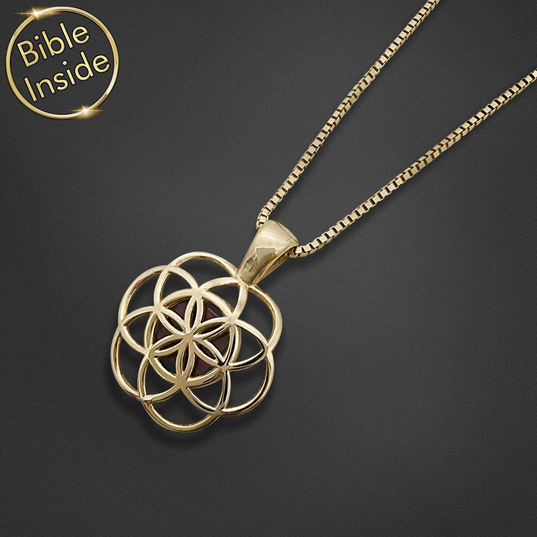 Gold necklace for Christian women – elegant daily wear with Nano Bible inside