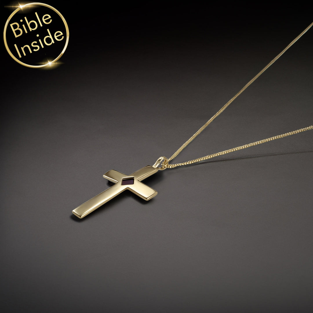 Simple cross Christian jewelry for men in gold – My Nano Jewelry