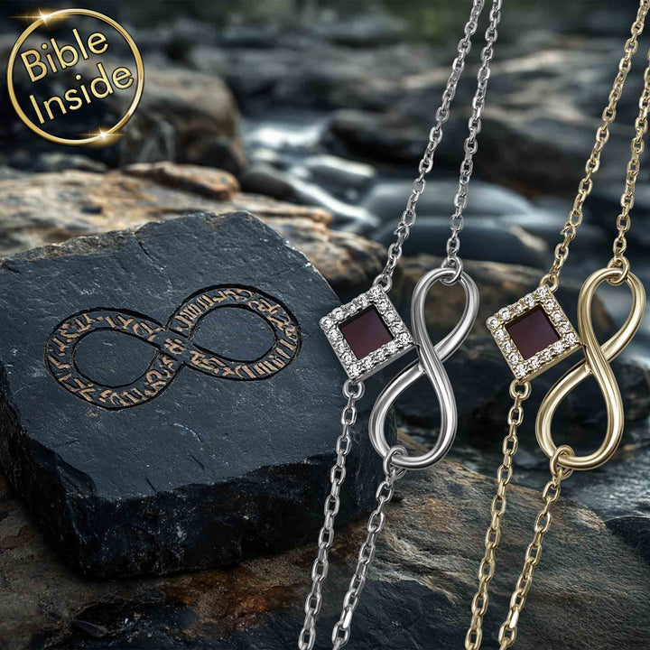 Minimalist Christian jewelry bracelet with Holy Bible engraved inside