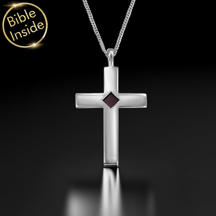 Christian jewelry mens collection with silver cross, faith-inspired