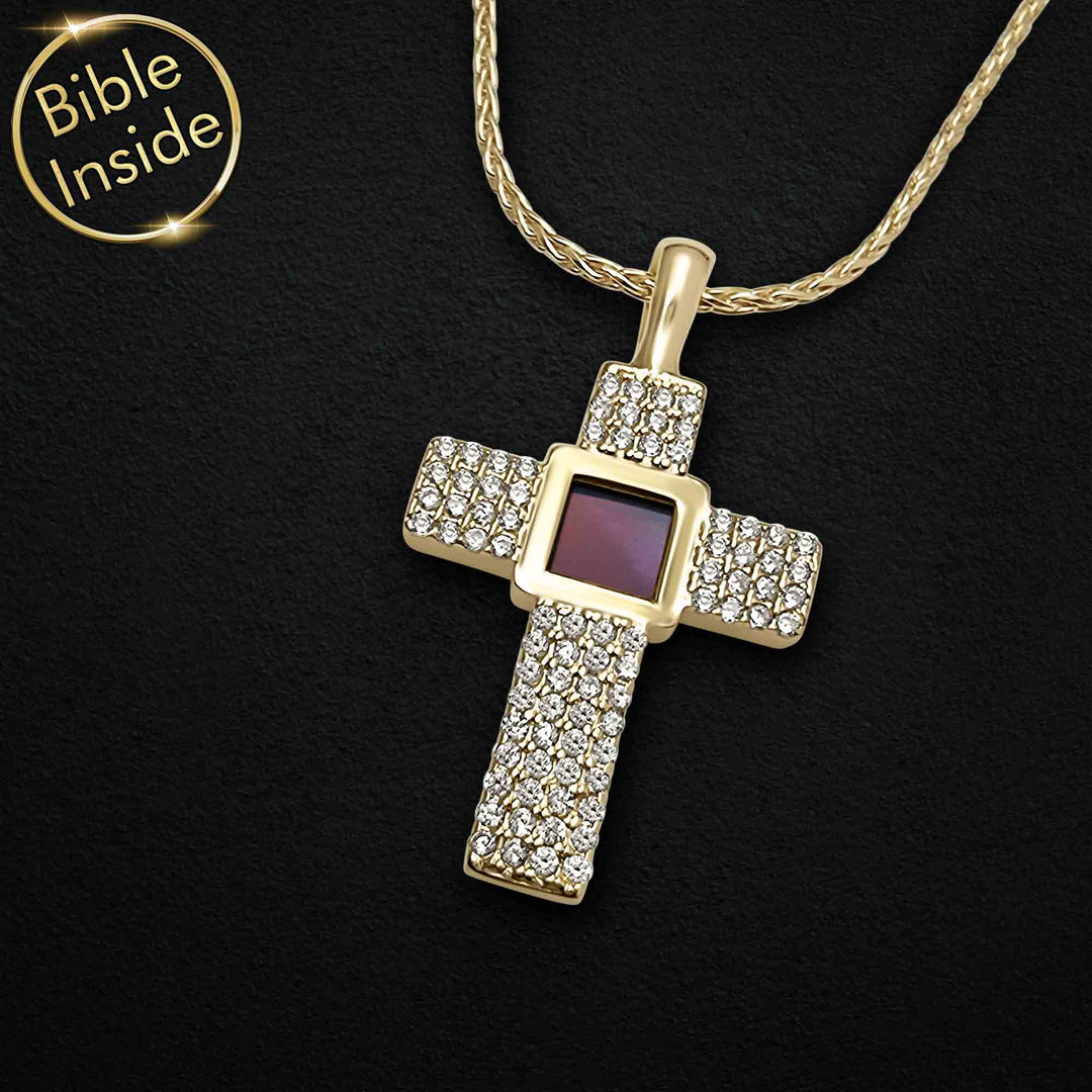 Gold necklace for Christian women – timeless Aurora cross in 14k yellow gold